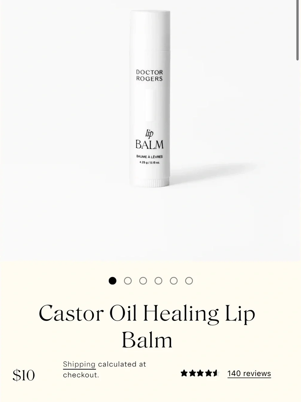 Doctor Rogers Castor Oil Healing Lip Balm - White
